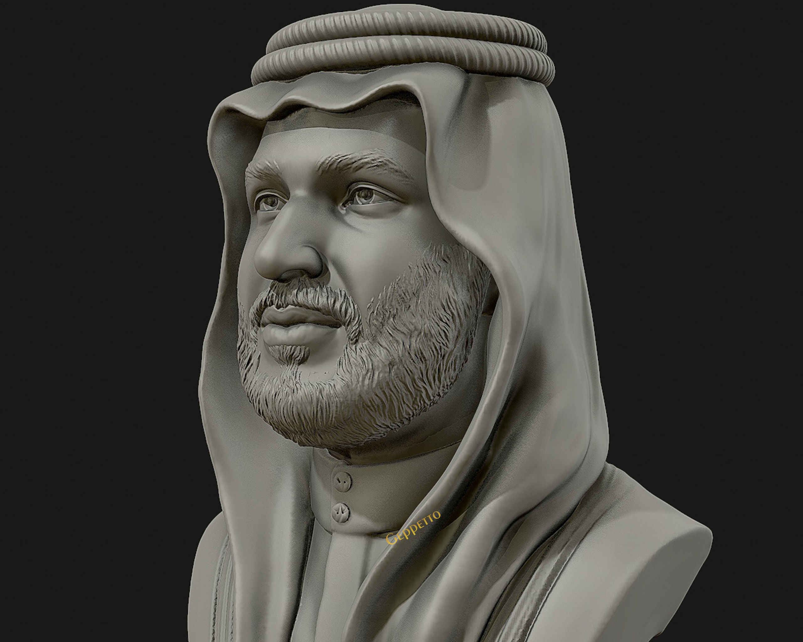 Mohammad Bin Salman portrait sculpture model 3D print model_2