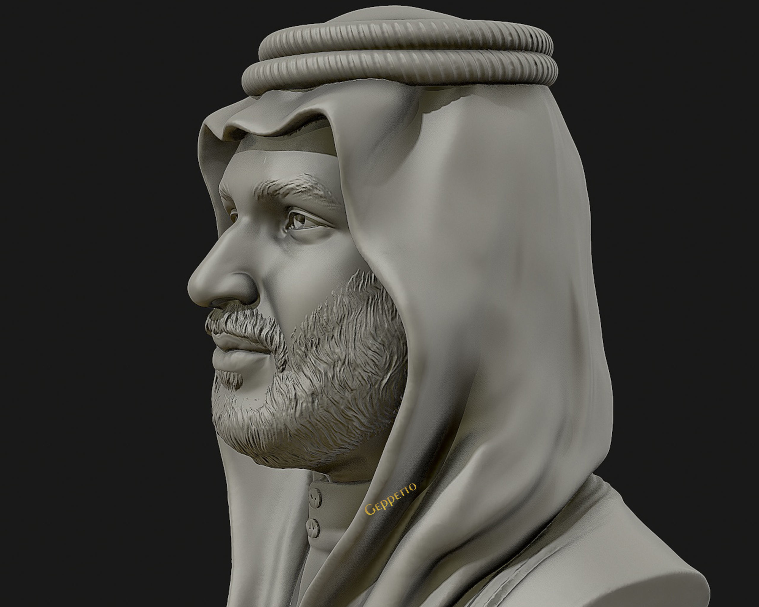 Mohammad Bin Salman portrait sculpture model 3D print model_3