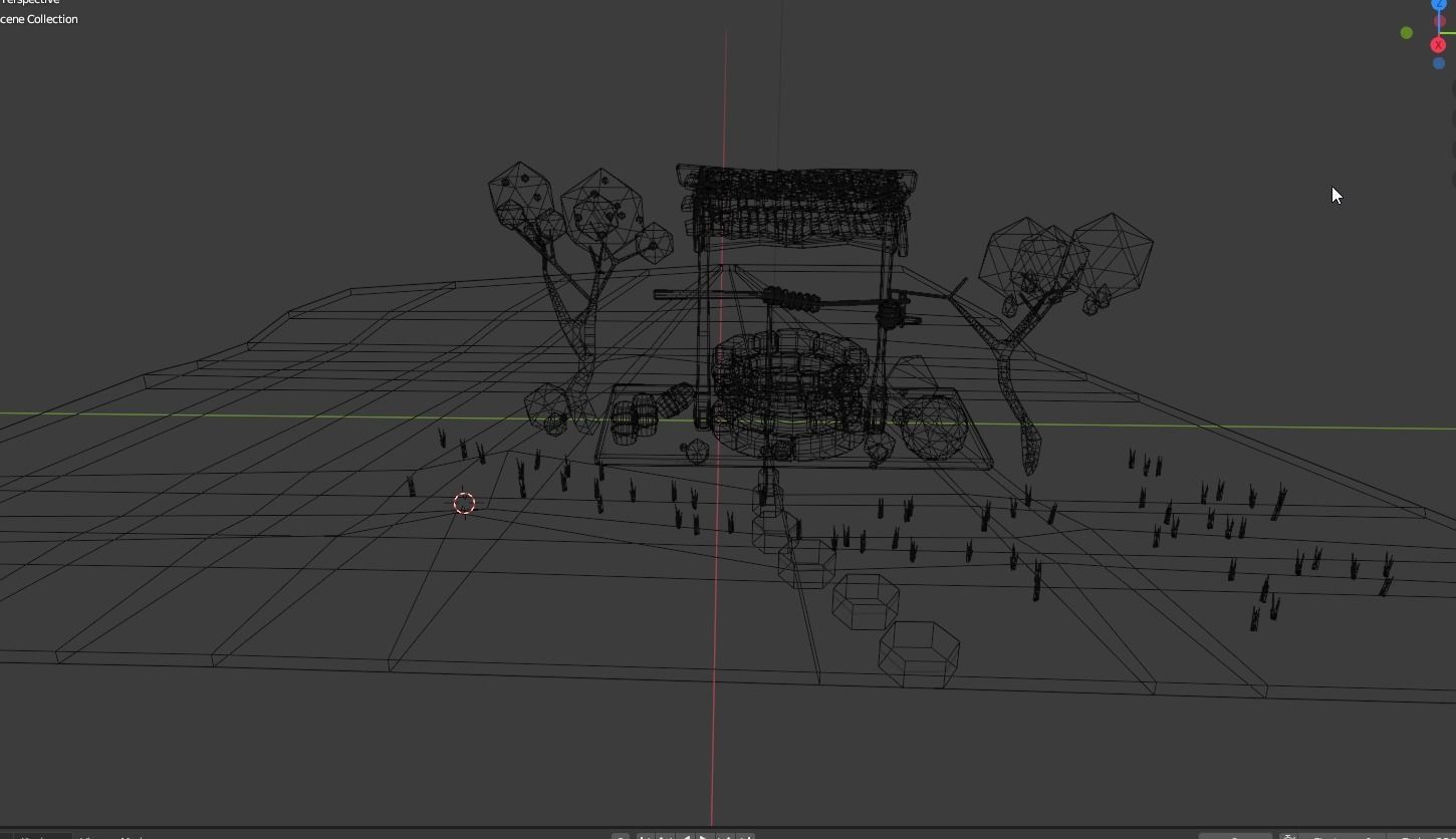 Low Poly water well in desert Low-poly 3D model_2