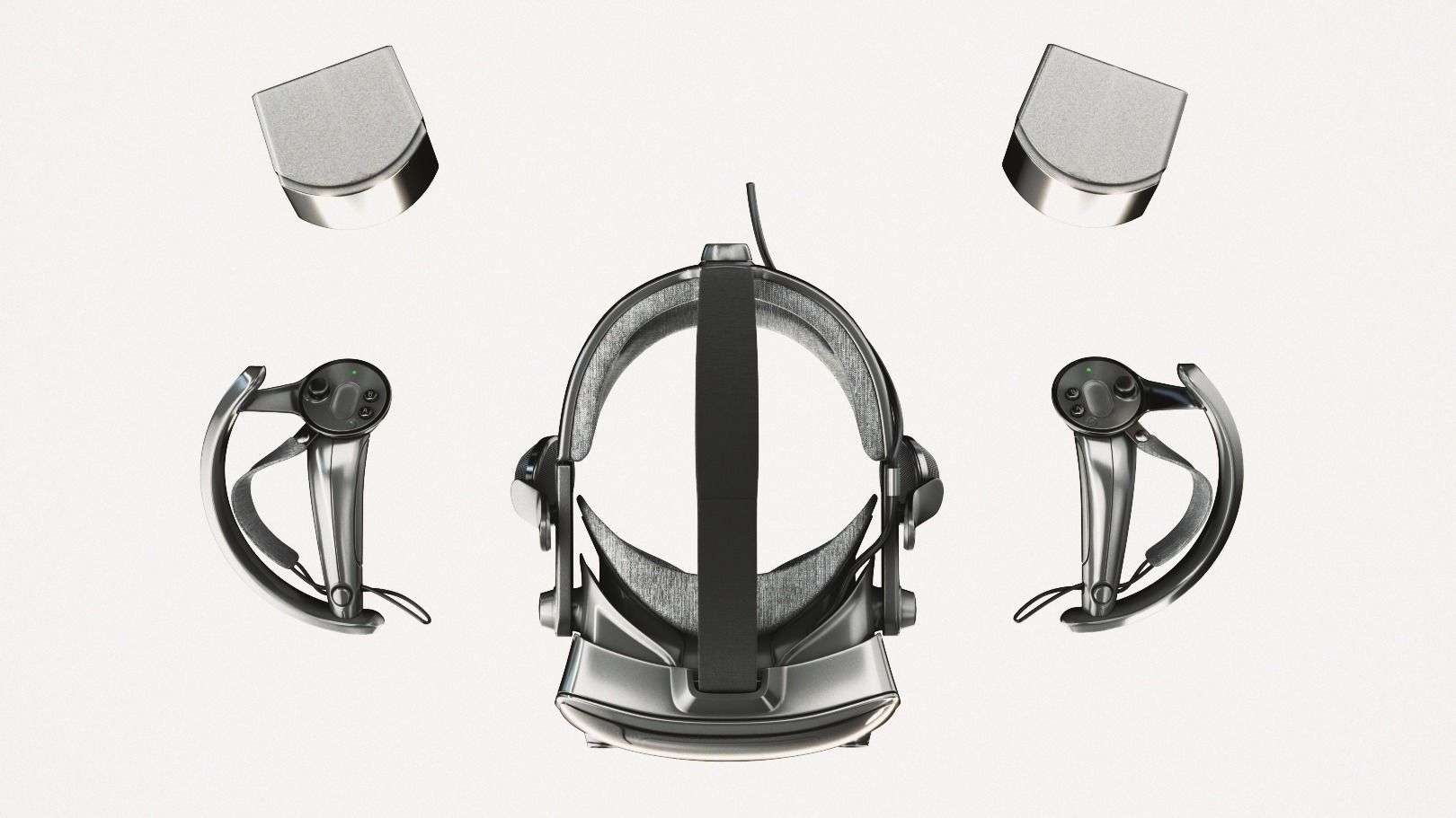 Valve Index VR headset with controllers and sensors - full kit 3D model_5