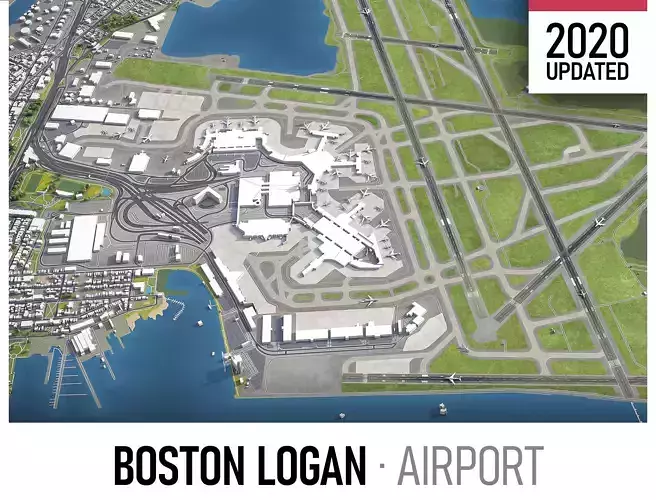 Boston Logan Airport Low-poly 3D model