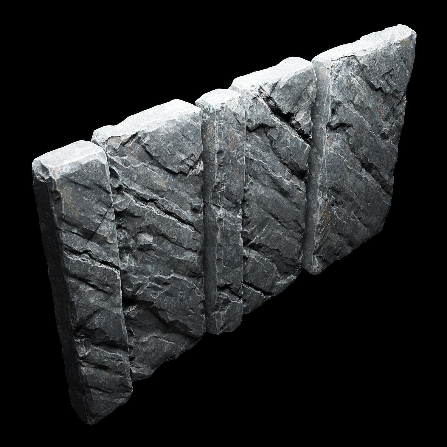 Slab stone wall n3 3D model_7
