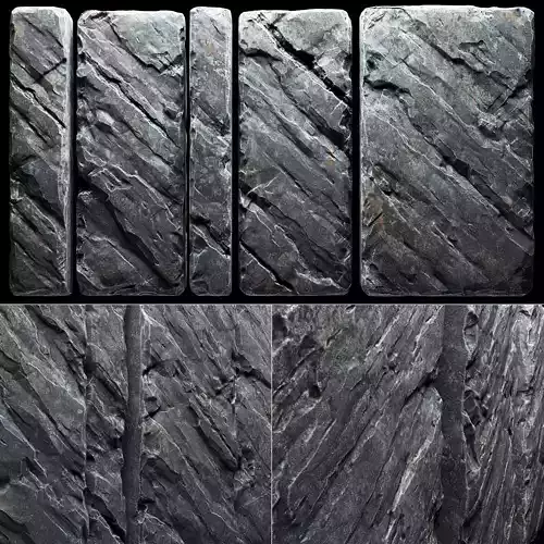 Slab stone wall n3 3D model