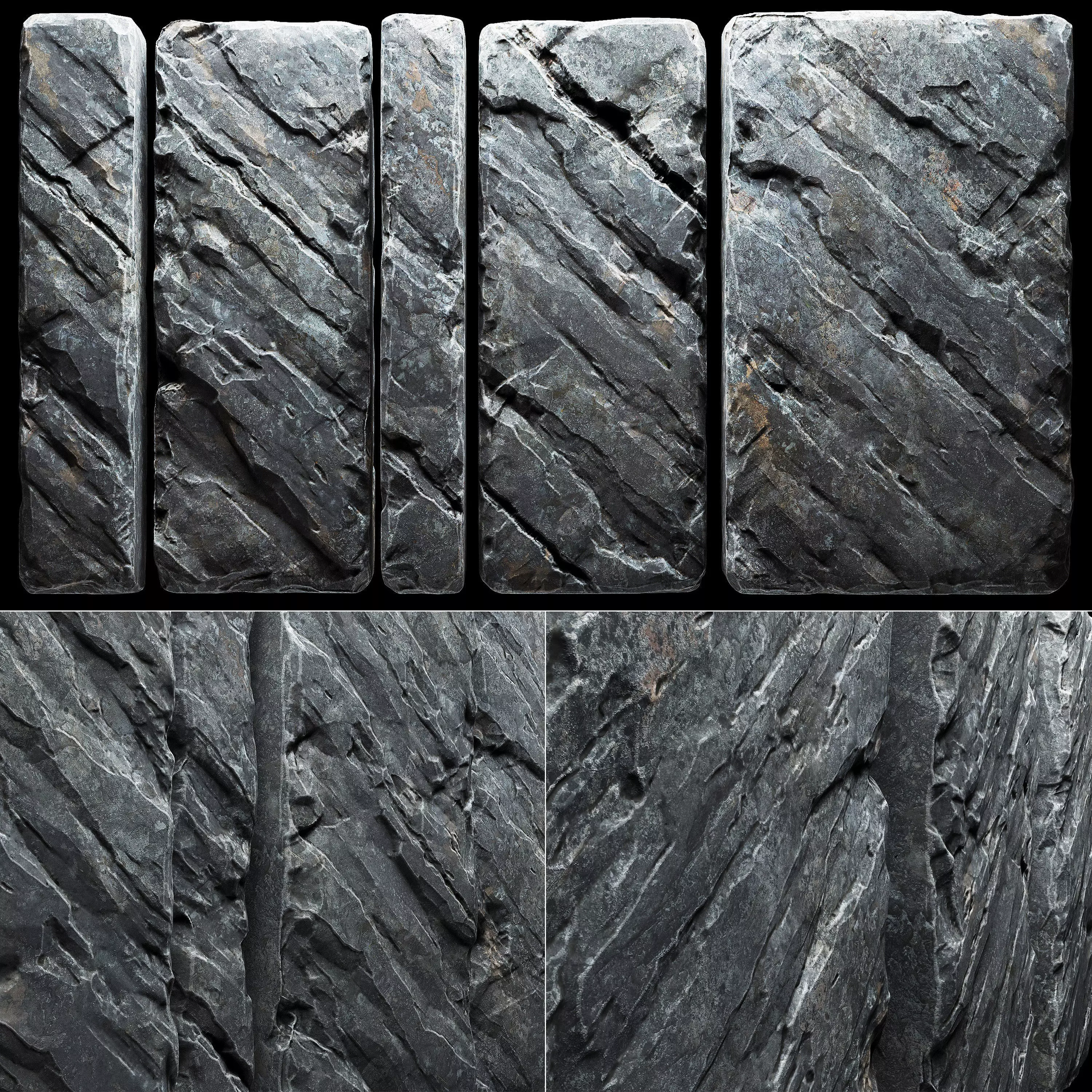 Slab stone wall n3 3D model_0