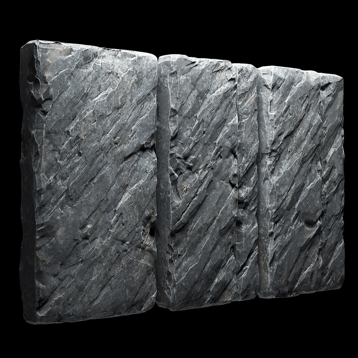 Slab stone wall n3 3D model_1
