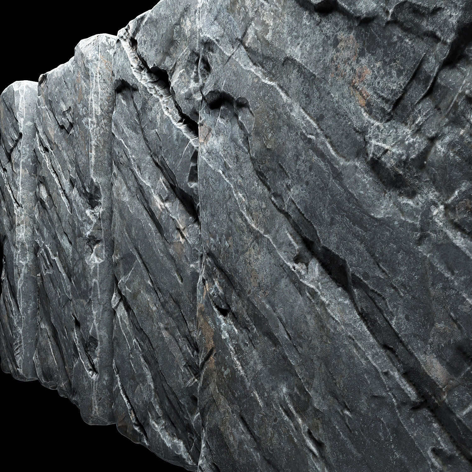 Slab stone wall n3 3D model_4