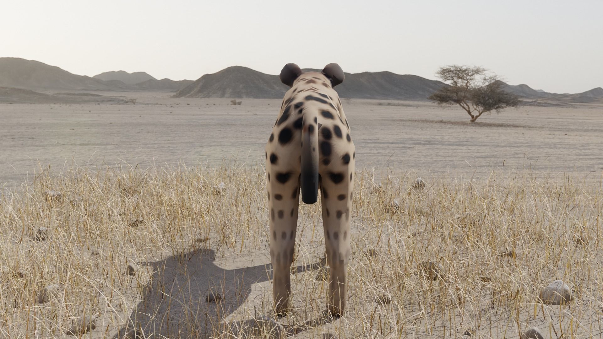 Hyena dog Low-poly 3D model_5