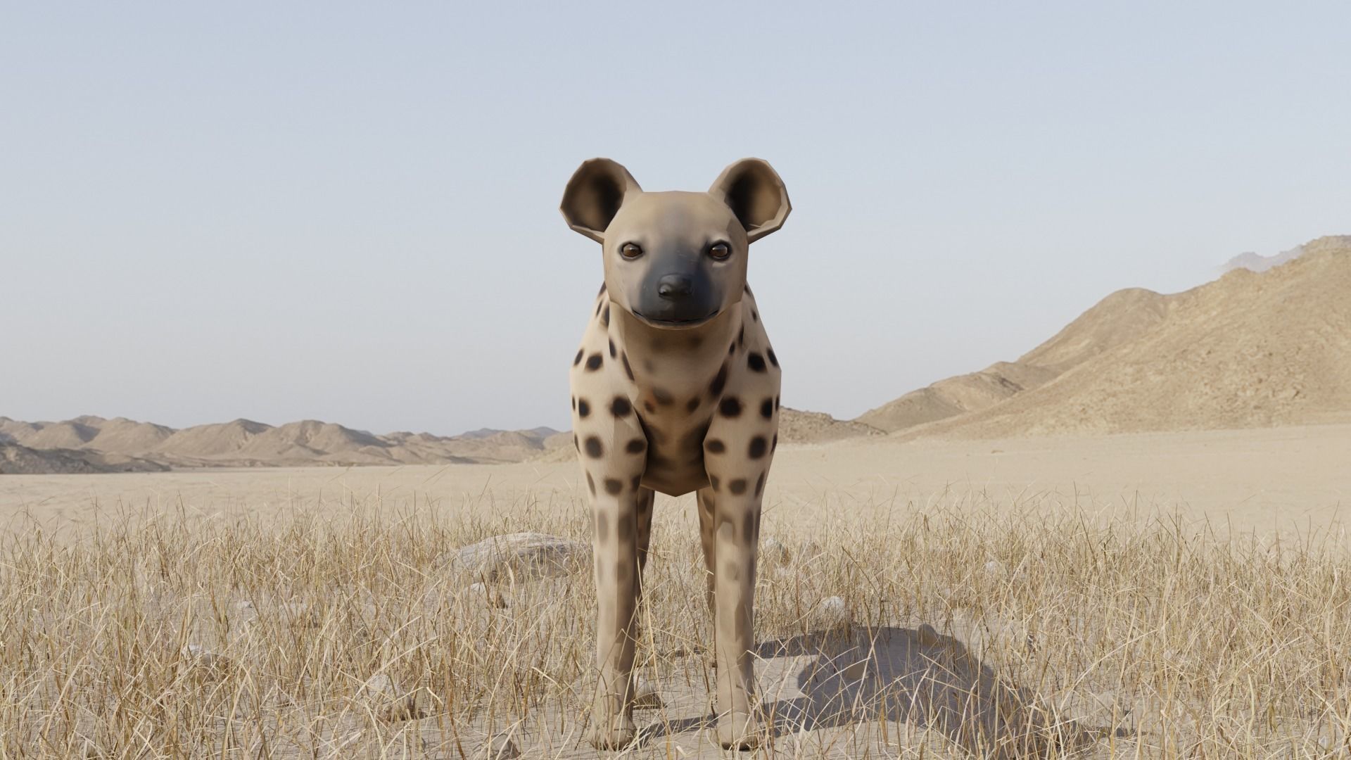 Hyena dog Low-poly 3D model_3