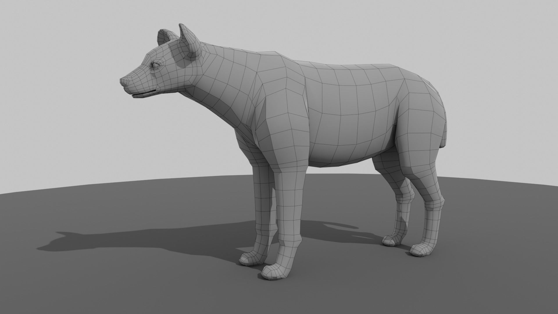 Hyena dog Low-poly 3D model_11