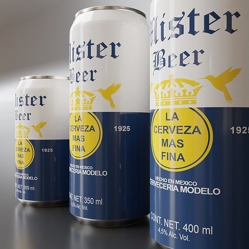 Beer Can Pack 01 3D model 6