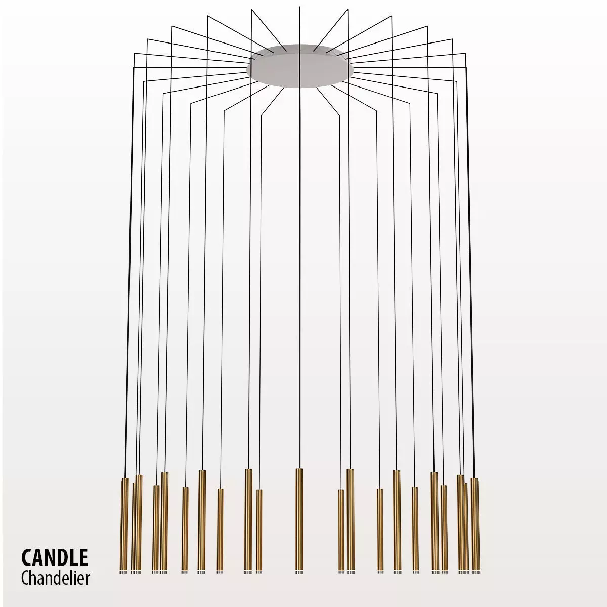 CANDLE chandelier with metal rods hanging from it 3D model_0