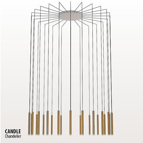 CANDLE chandelier with metal rods hanging from it 3D model
