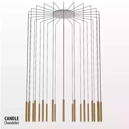 CANDLE chandelier with metal rods hanging from it 3D model
