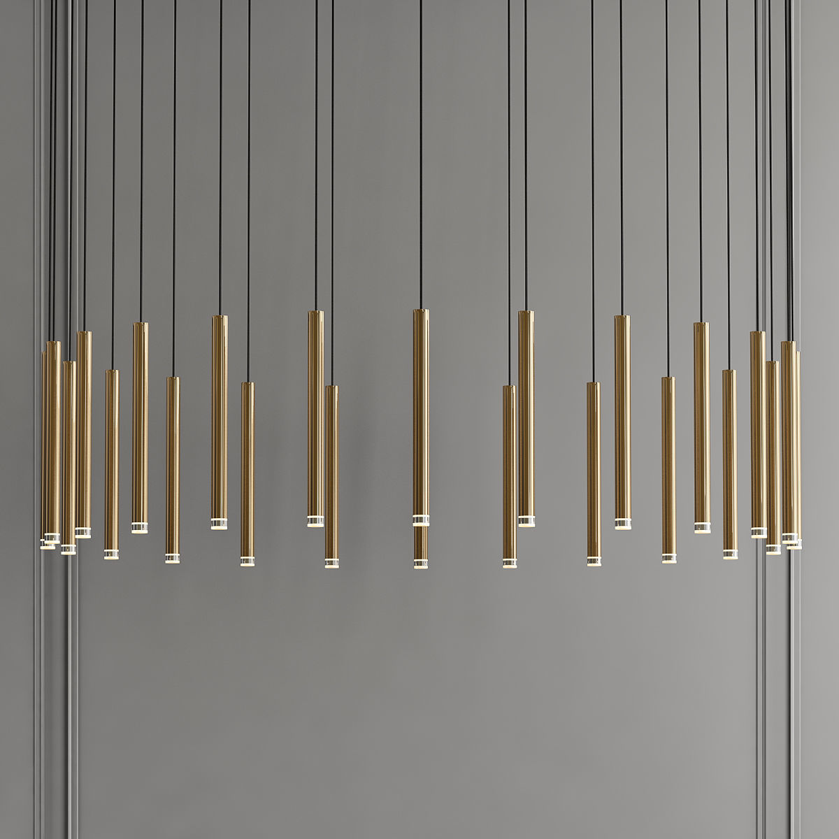 CANDLE chandelier with metal rods hanging from it 3D model_4