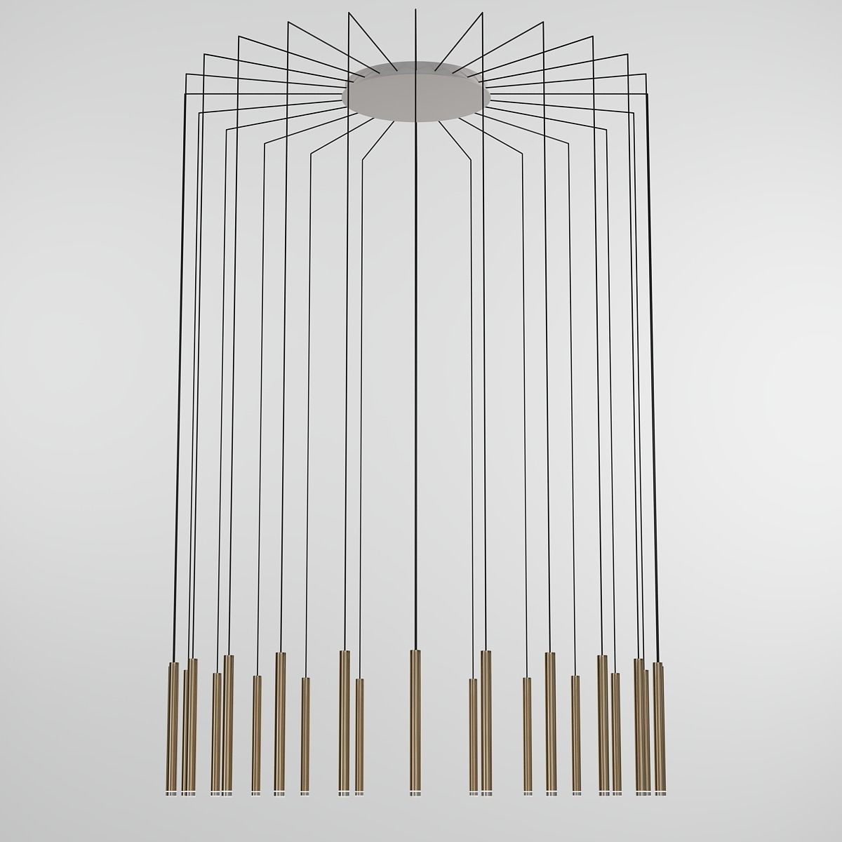 CANDLE chandelier with metal rods hanging from it 3D model_2