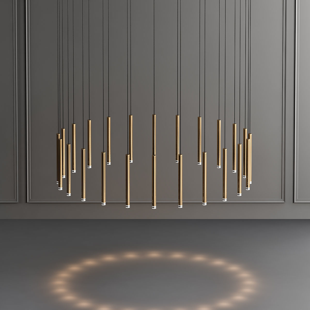 CANDLE chandelier with metal rods hanging from it 3D model_3