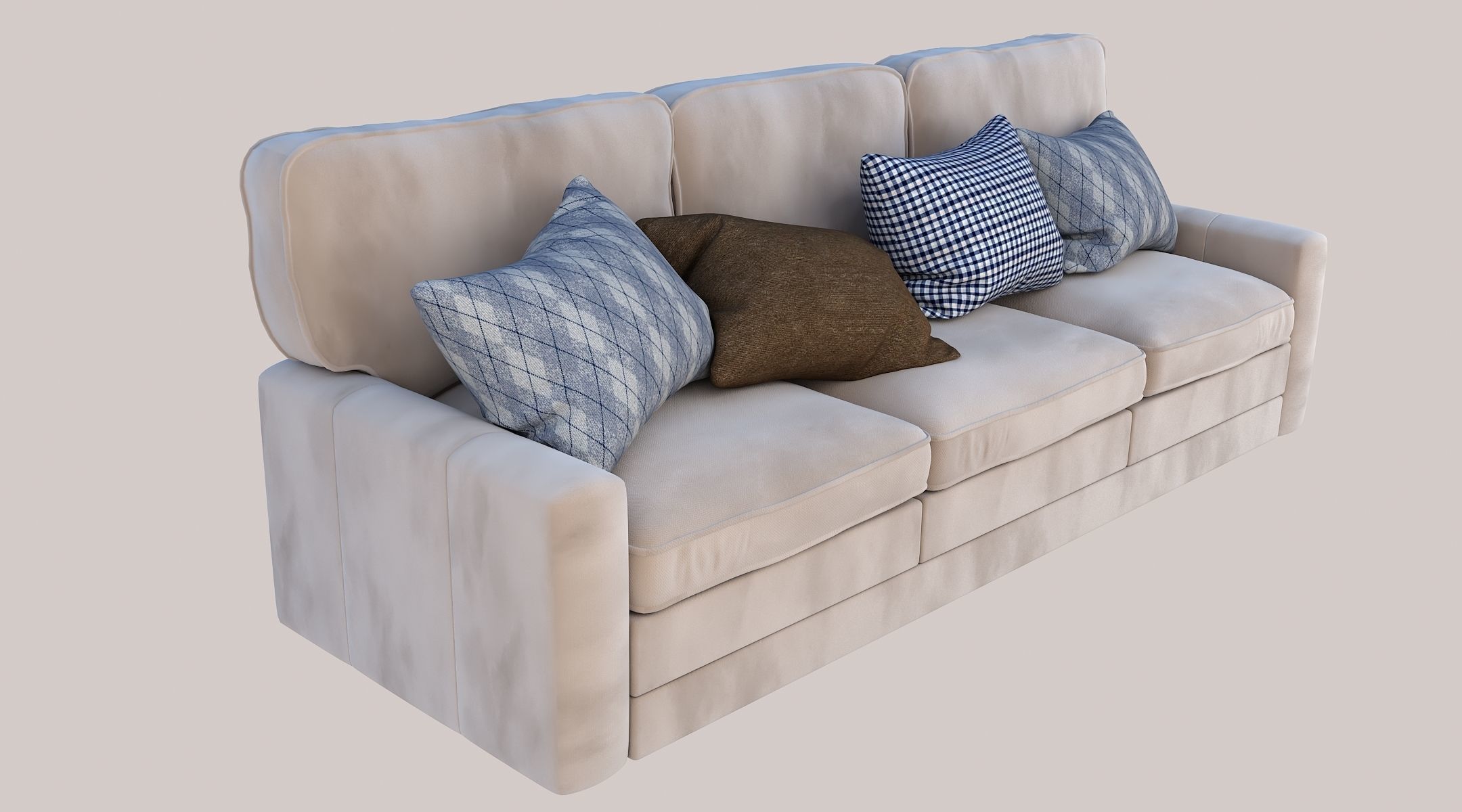 3 seater sofa set 3D model_1
