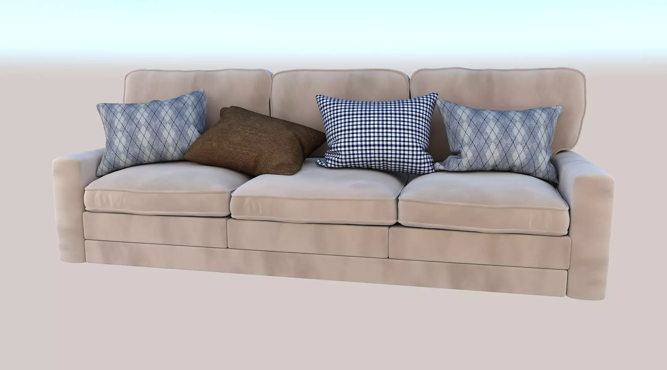 3 seater sofa set 3D model_0