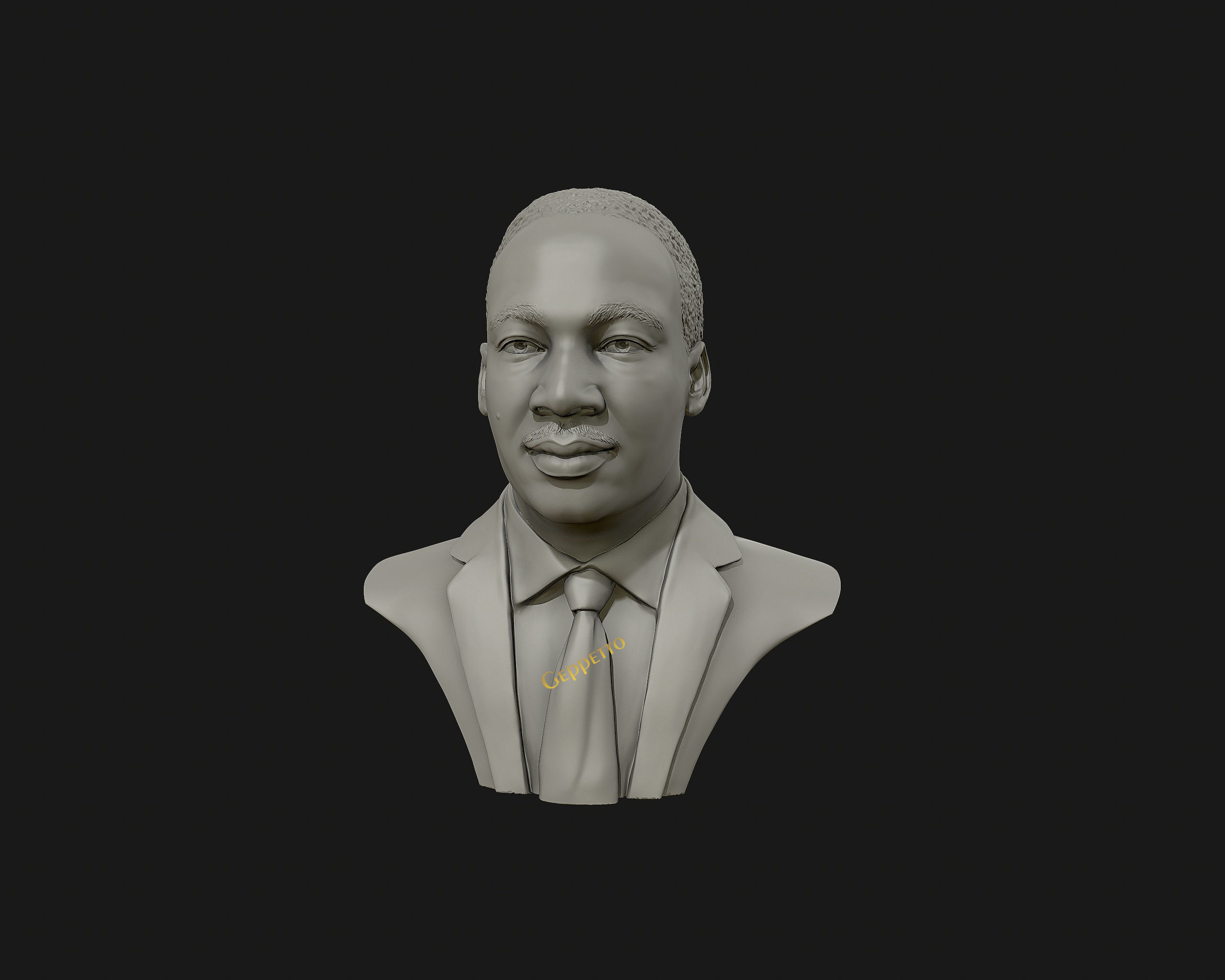 Martin Luther King head sculpture ready to 3D print 3D print model_9