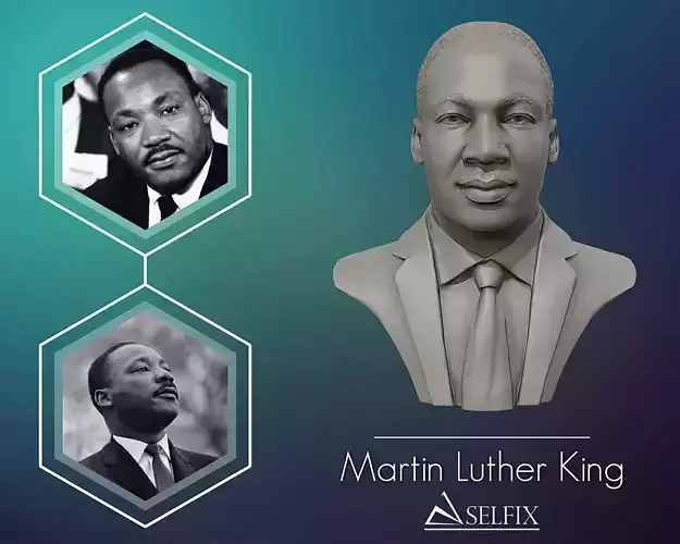 Martin Luther King head sculpture ready to 3D print 3D print model
