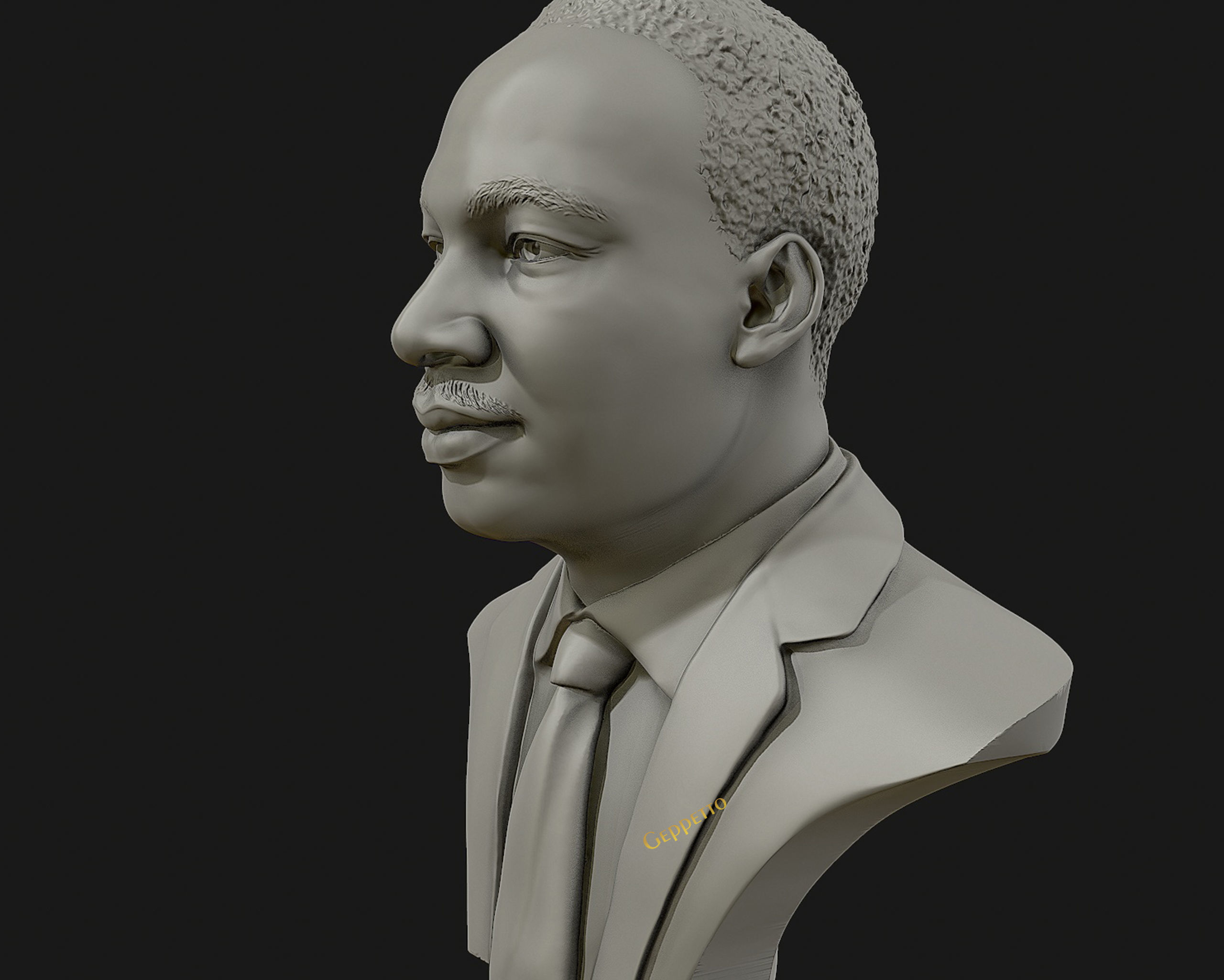 Martin Luther King head sculpture ready to 3D print 3D print model_4