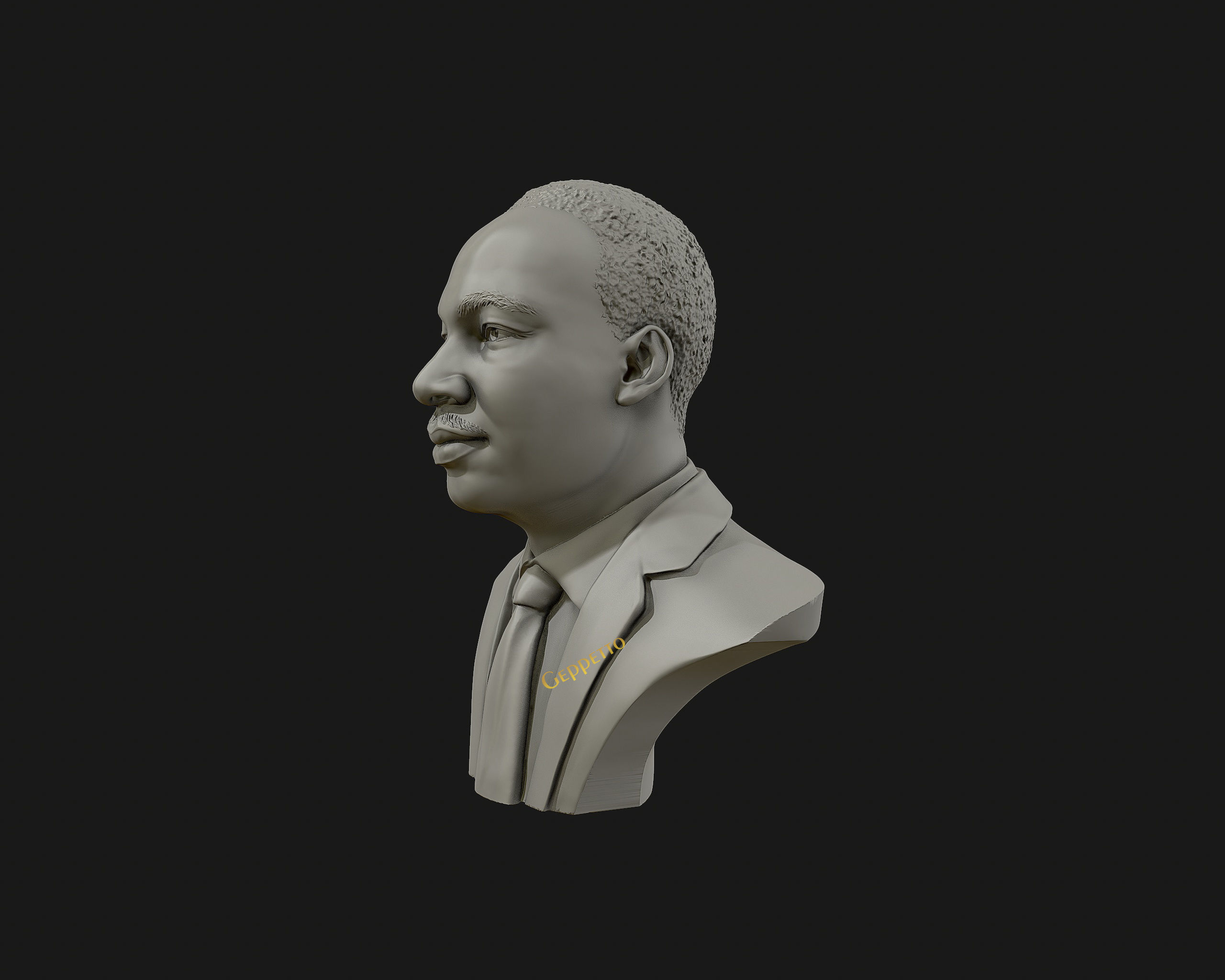 Martin Luther King head sculpture ready to 3D print 3D print model_14