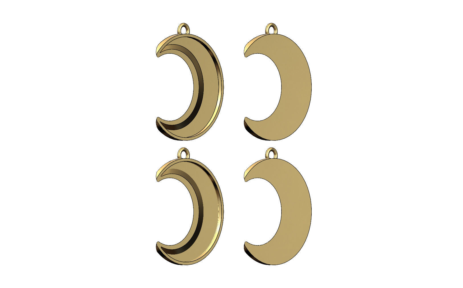 Crescent moon pendant necklace  3D print model_7