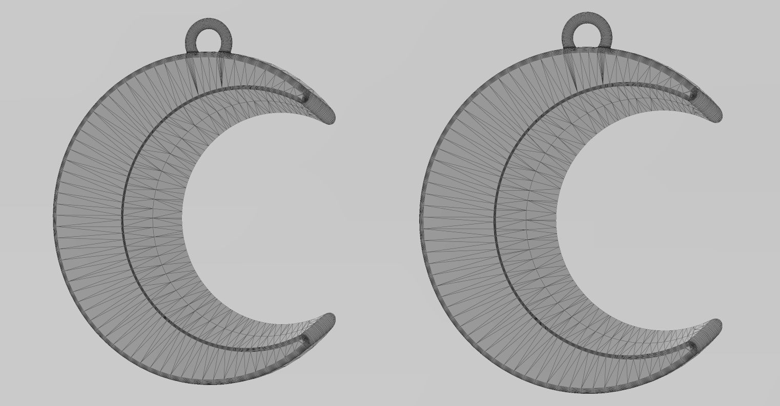 Crescent moon pendant necklace  3D print model_14
