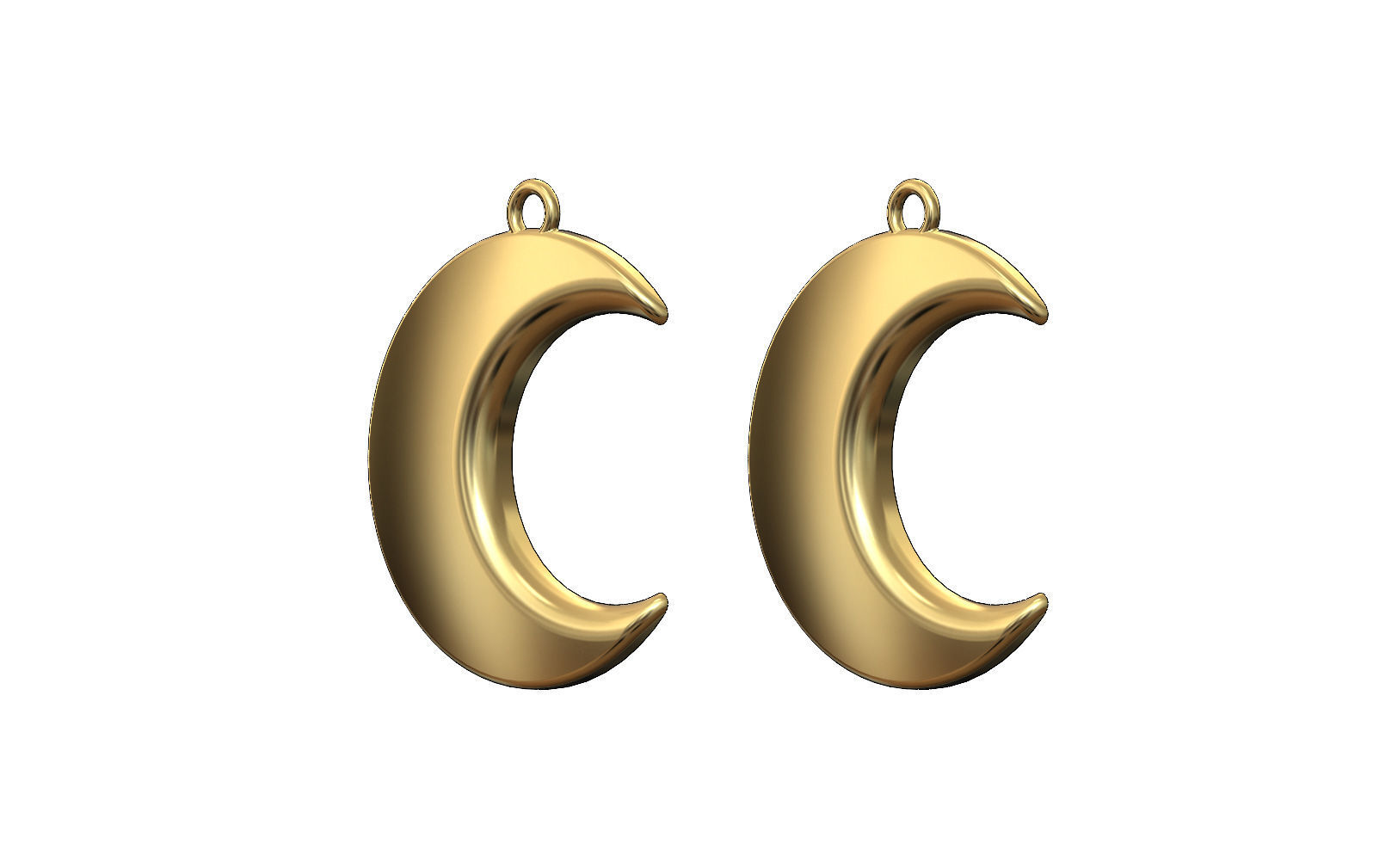 Crescent moon pendant necklace  3D print model_3