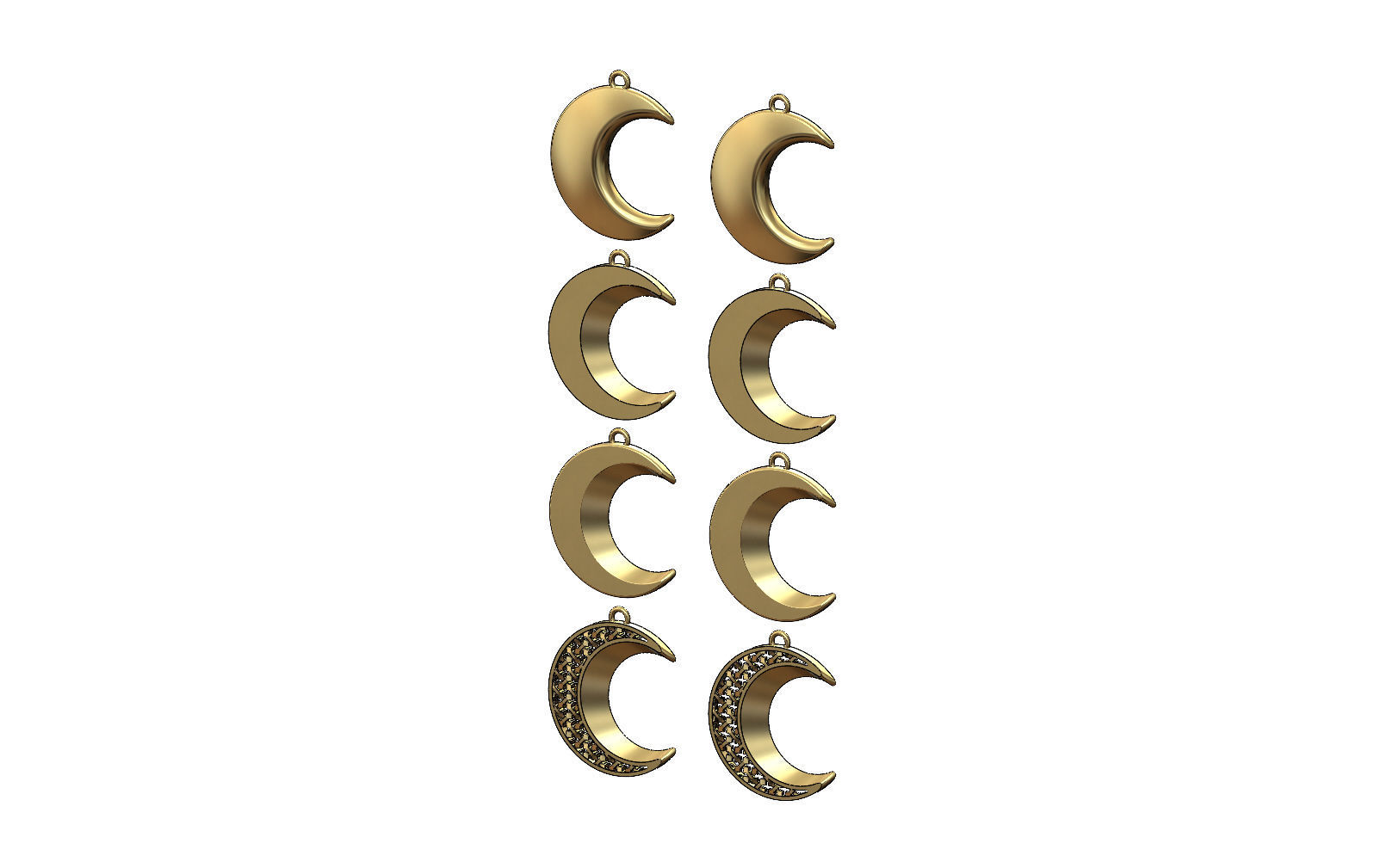 Crescent moon pendant necklace  3D print model_1