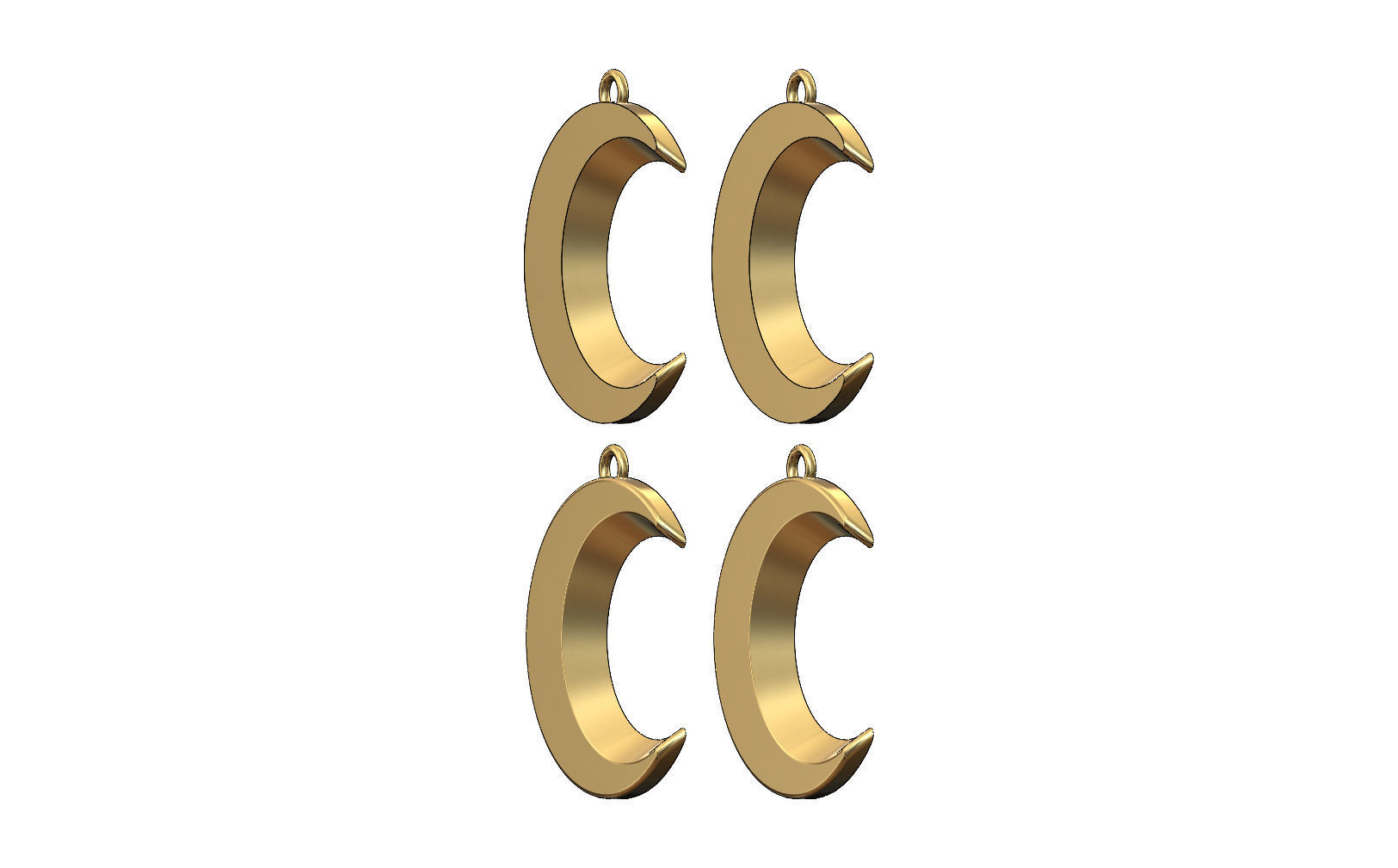 Crescent moon pendant necklace  3D print model_6