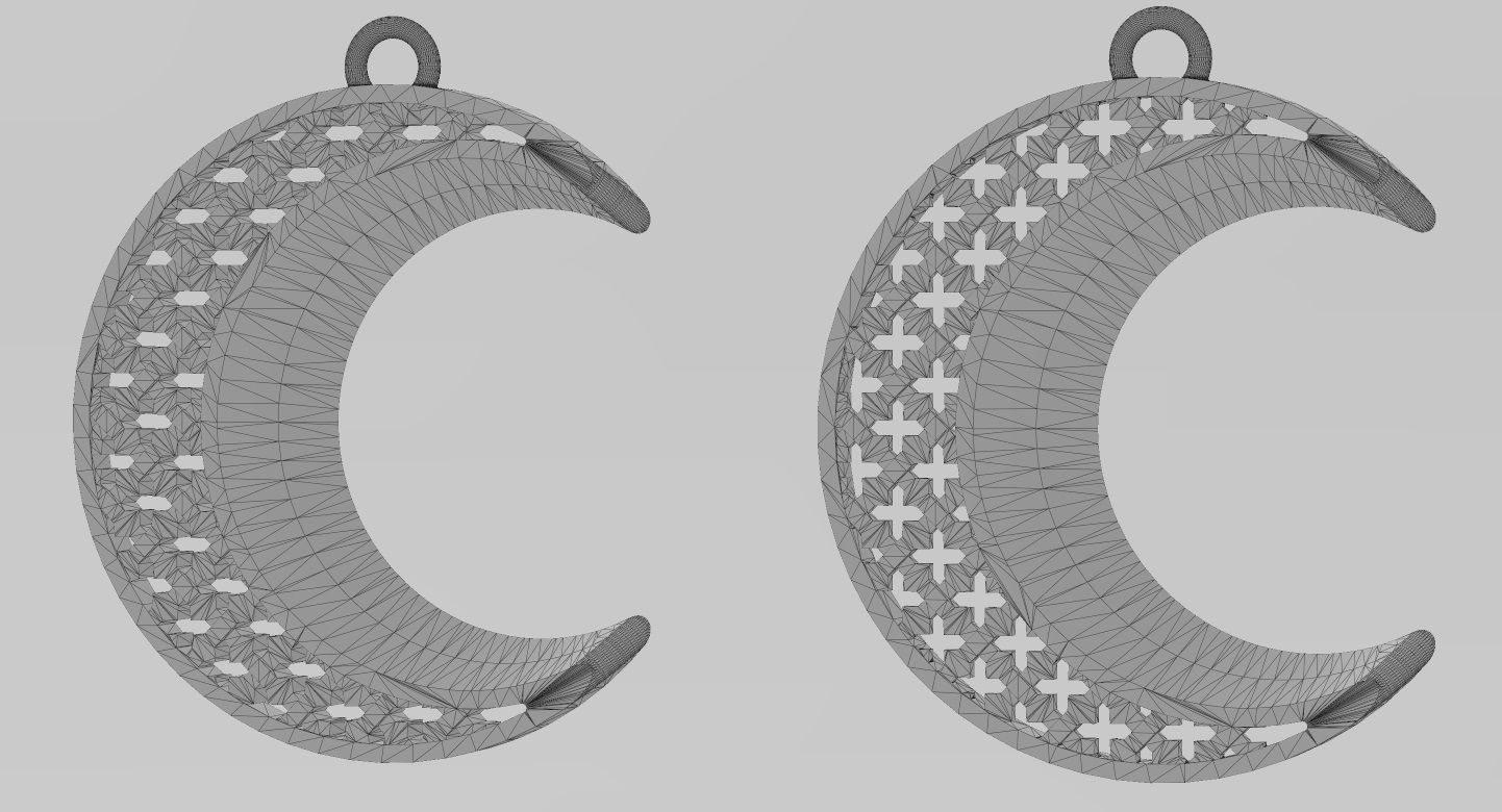 Crescent moon pendant necklace  3D print model_15