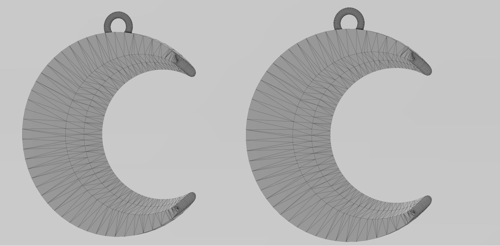 Crescent moon pendant necklace  3D print model_13