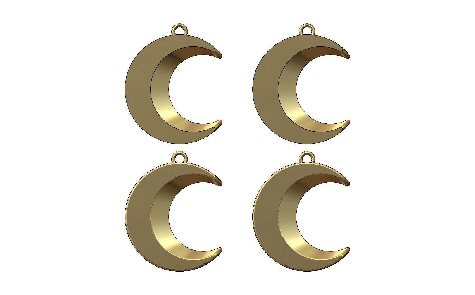 Crescent moon pendant necklace  3D print model_5