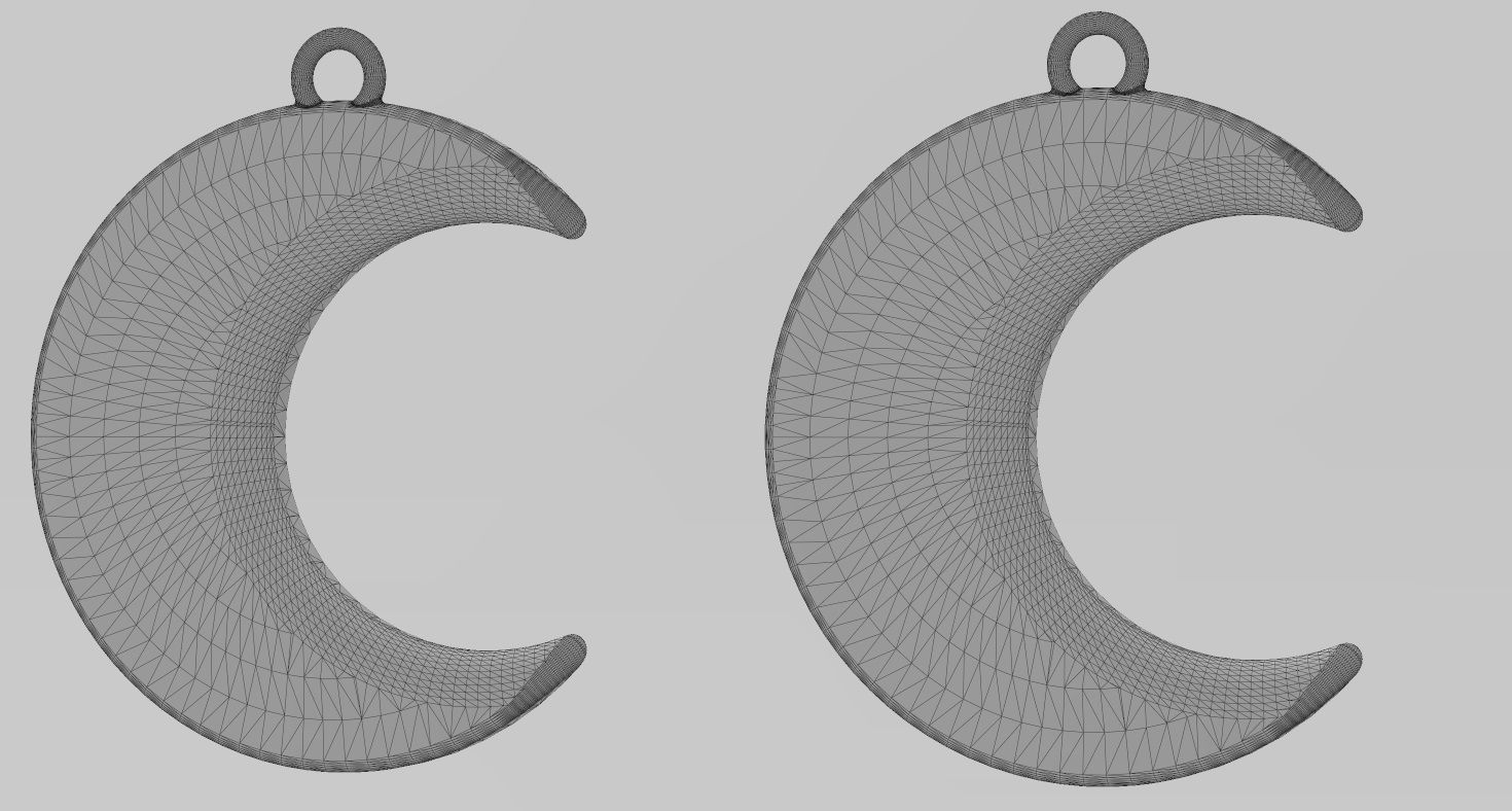 Crescent moon pendant necklace  3D print model_12