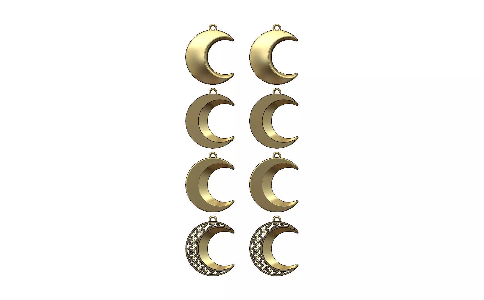 Crescent moon pendant necklace  3D print model_0