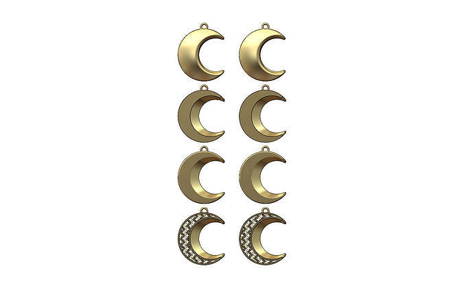 Crescent moon pendant necklace  3D print model