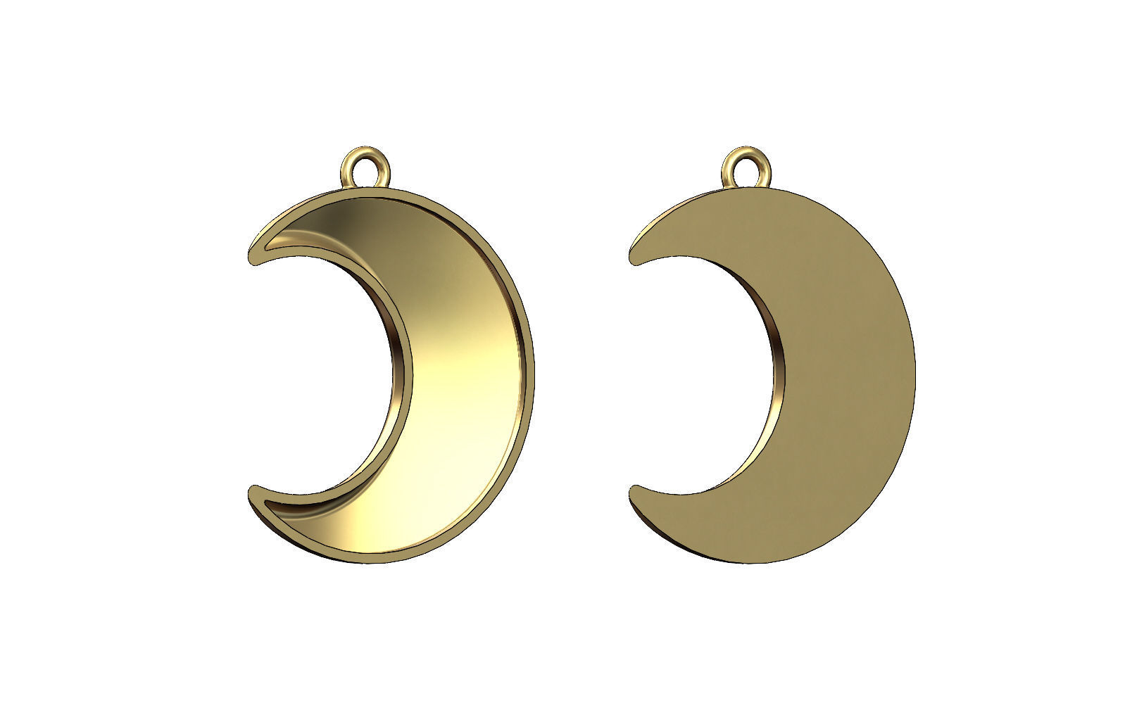 Crescent moon pendant necklace  3D print model_4