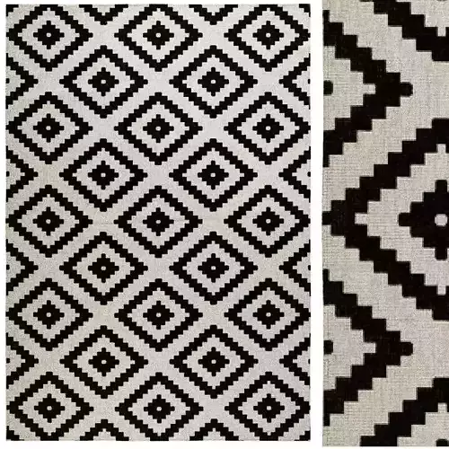 Malta Black Cream Reversible Rug