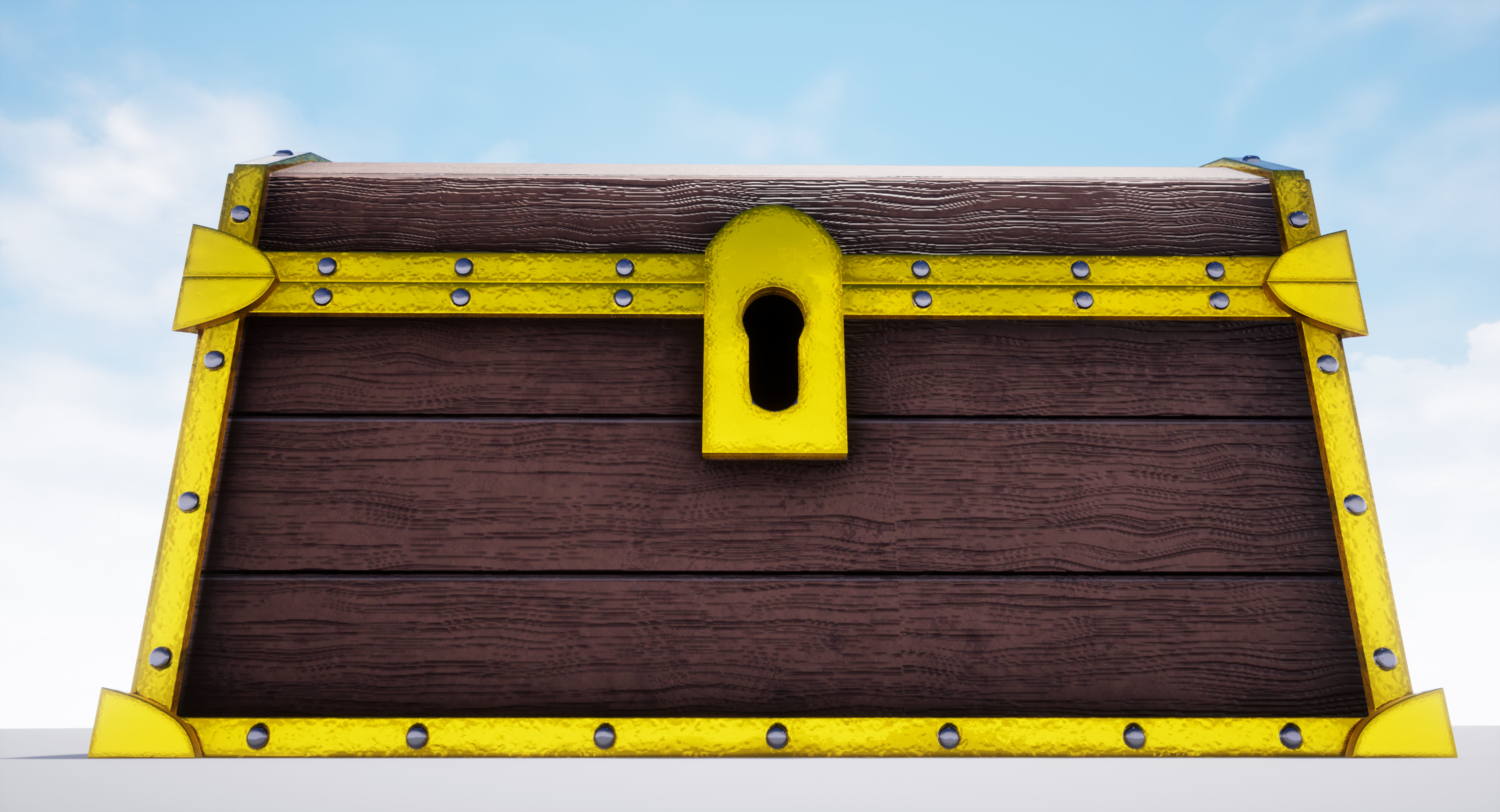 Subdivision High-Poly Treasure Chest 3D model_36