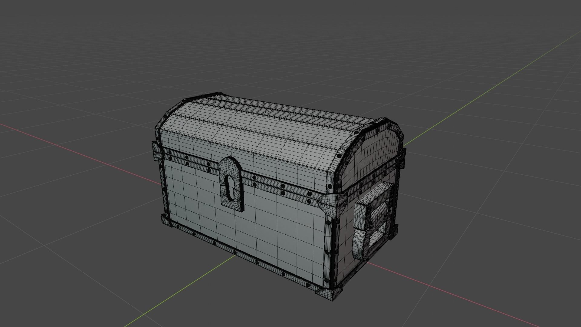 Subdivision High-Poly Treasure Chest 3D model_5