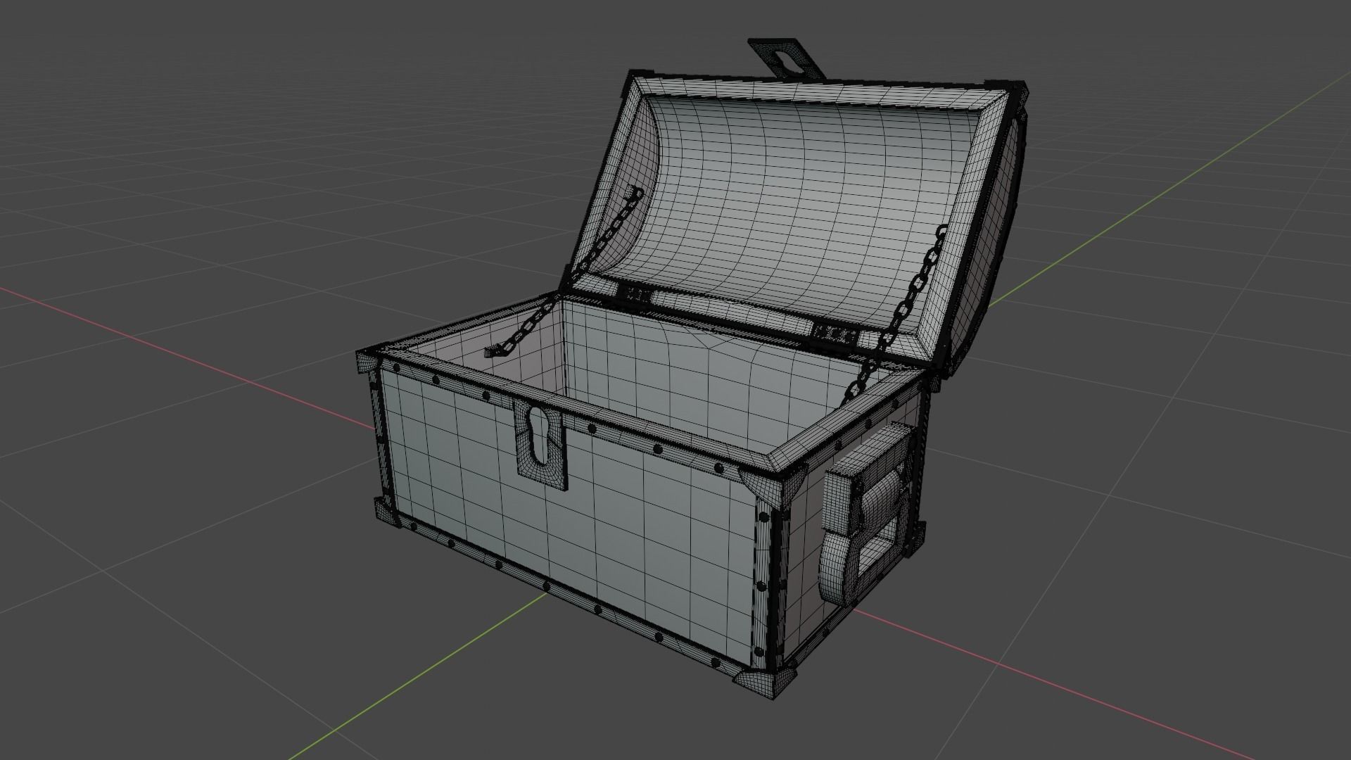Subdivision High-Poly Treasure Chest 3D model_3