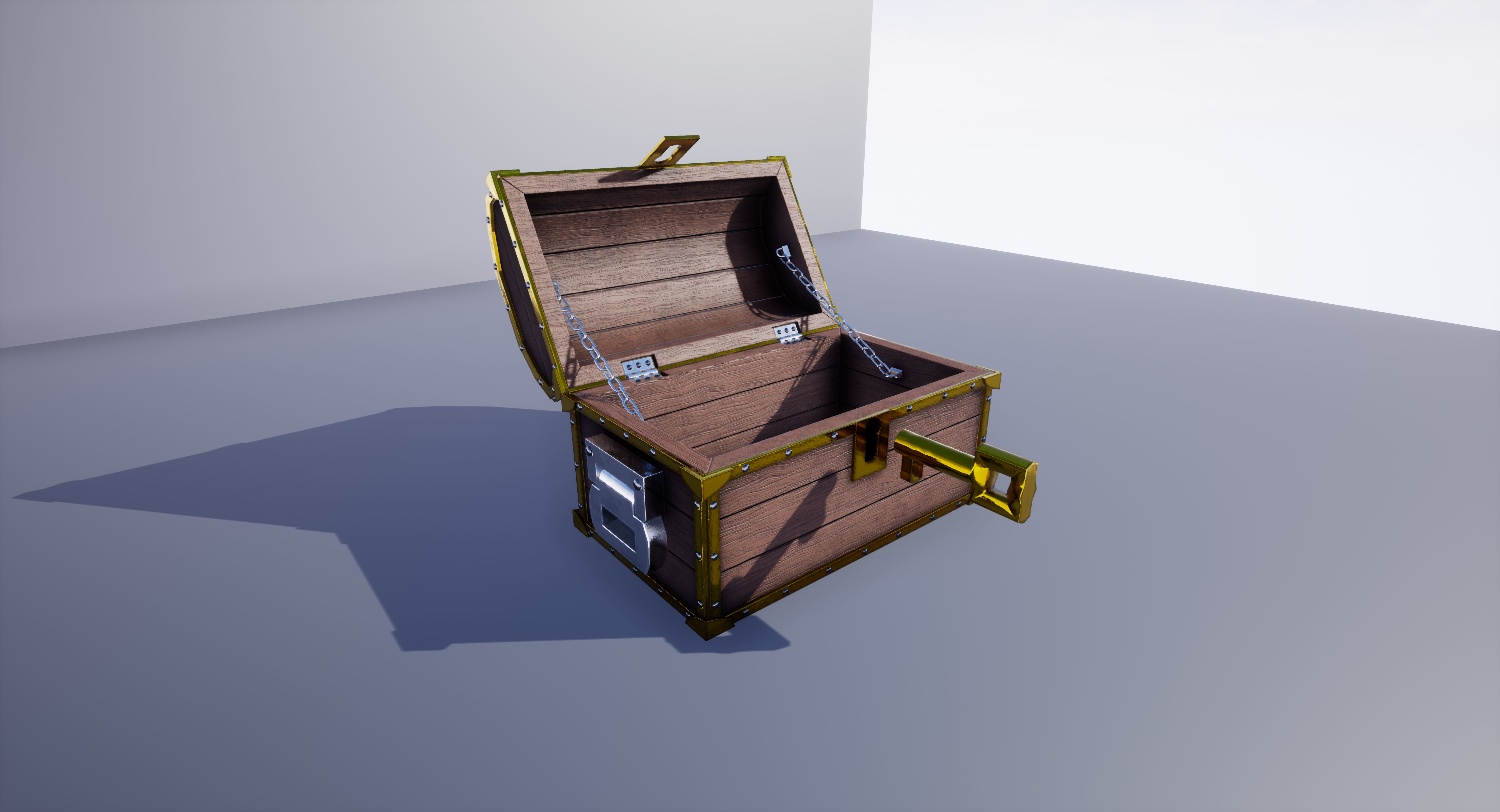 Subdivision High-Poly Treasure Chest 3D model_29