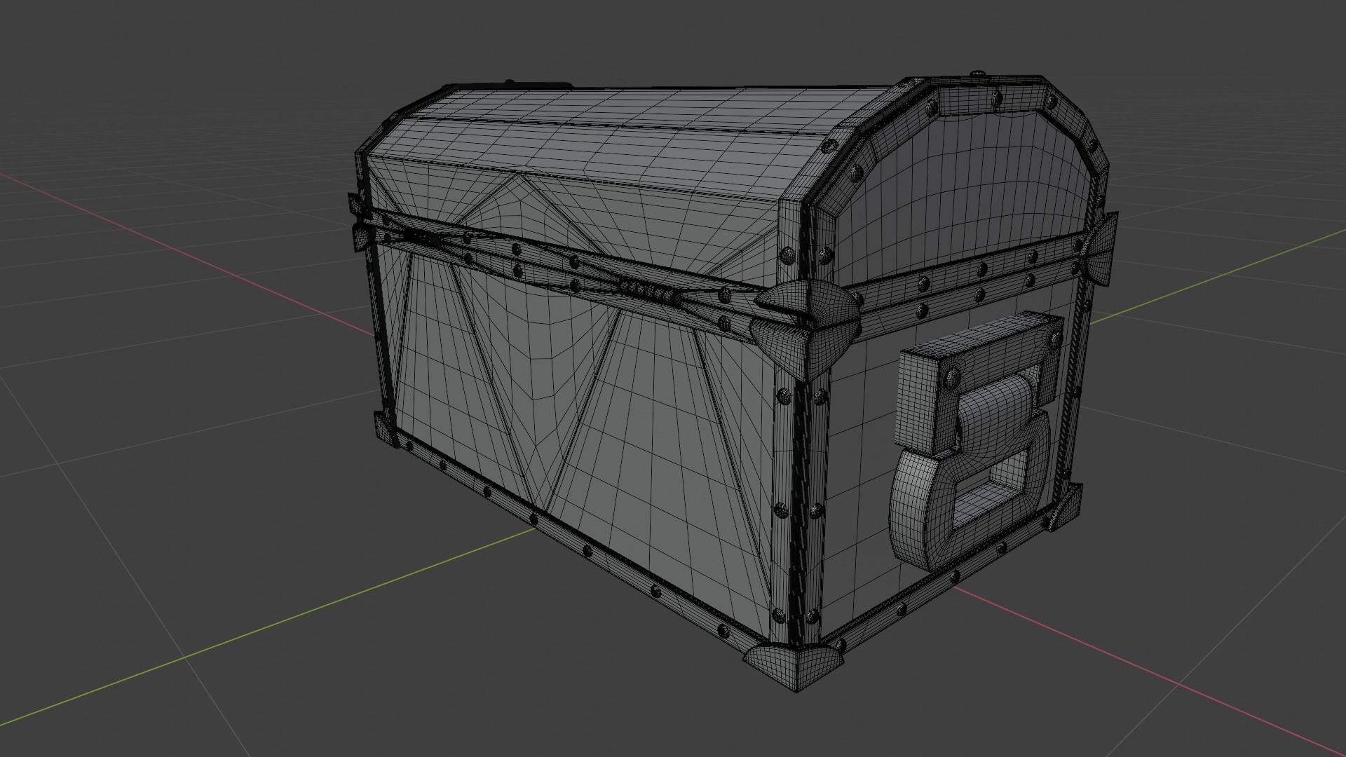 Subdivision High-Poly Treasure Chest 3D model_15