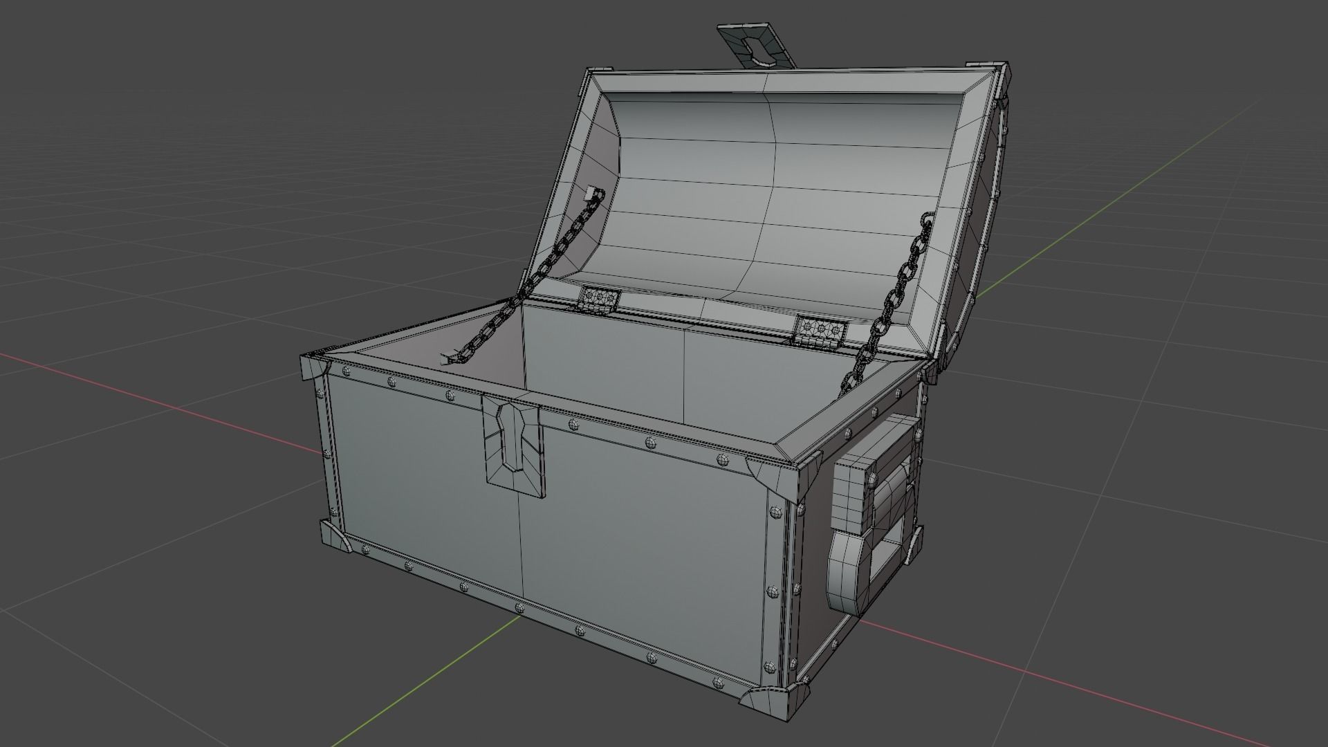 Subdivision High-Poly Treasure Chest 3D model_2