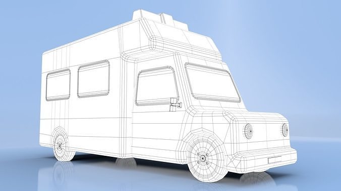 Cartoon Ambulance Low-poly 3D model 3