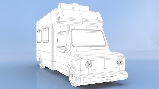 Cartoon Ambulance Low-poly 3D model 5