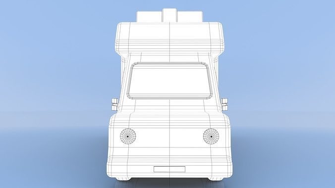 Cartoon Ambulance Low-poly 3D model 7