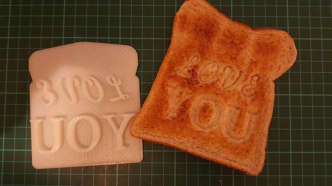 Customizable Valentines Day Toast Stamp Free 3D print model