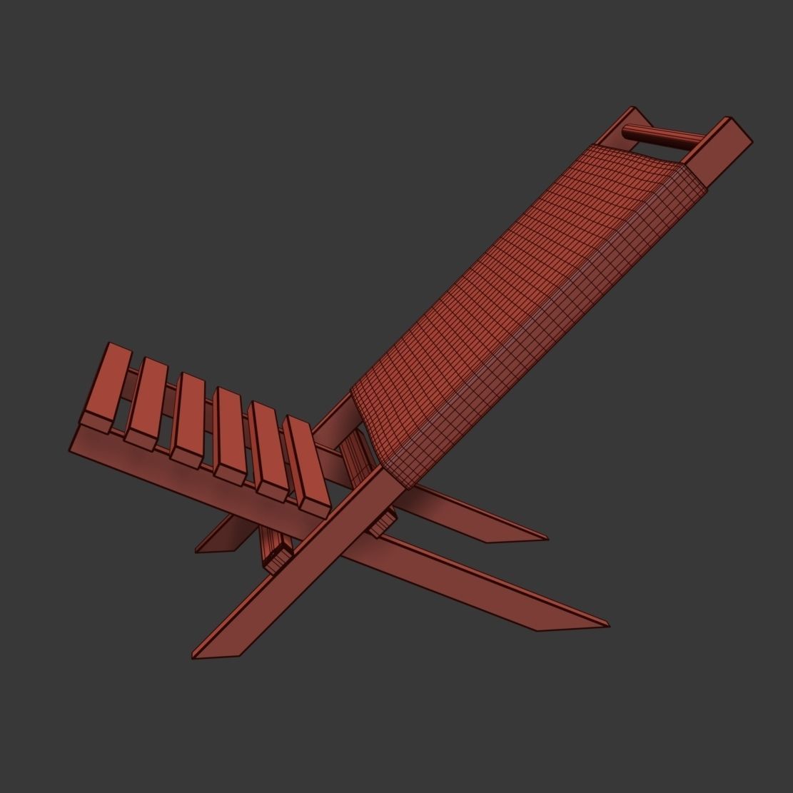 Pepitu Deck Chair 3D model_7